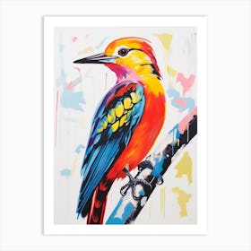 Colourful Bird Painting Woodpecker 3 Art Print