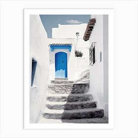 Chefchaouen, Morocco, Black And White Photography 2 Art Print