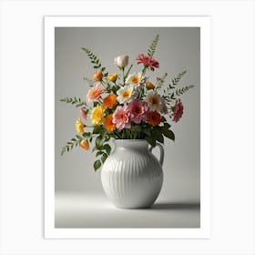 Bouquet Of Flowers In A Vase Art Print