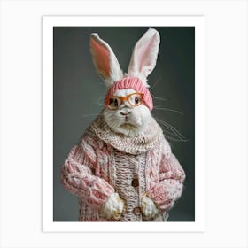 Rabbit In A Sweater Art Print