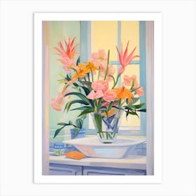 A Vase With Bird Of Paradise, Flower Bouquet 1 Art Print