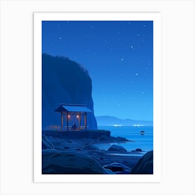 Night At The Beach Art Print