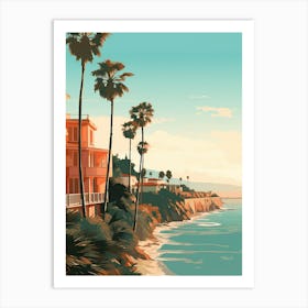 Laguna Beach California Mediterranean Style Illustration 1 Art Print