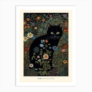 Gustav Klimt Black Cats Collection Art Print