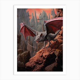Mexican Free Tailed Bat Vintage Illustration 4 Art Print