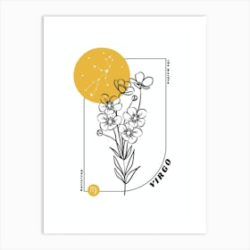 Virgo Birth Flower & Zodiac Sign Art Print