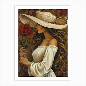 Woman In A Hat 85 Art Print