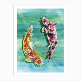 Koi Fish painted by Paoling Rees Art Print