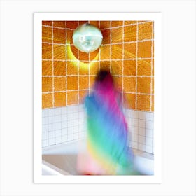 Disco Rainbow Dance on Film Art Print