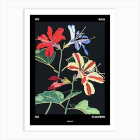 No Rain No Flowers Poster Geranium 3 Art Print