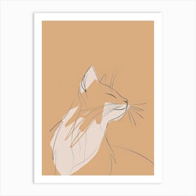 Cat Portrait - Boho, Line Art 3 Art Print