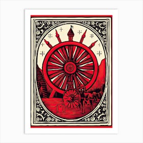 Wheel Of Fortune Tarot Card, Vintage 1 Art Print