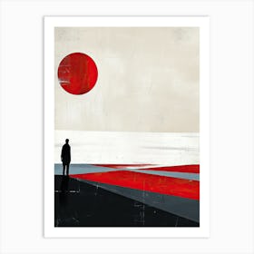 Red Sun, Minimalism 2 Art Print