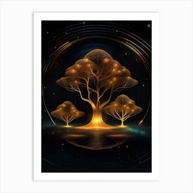 Golden Tree Of Life Art Print