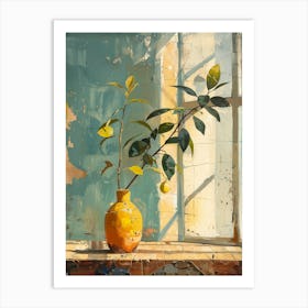 Lemon Tree In A Vase Art Print