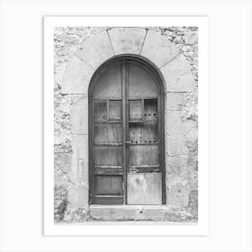 Black And White Old Wooden Door Art Print