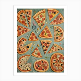 Pizza Slices Galore Art Print