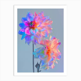 Iridescent Flower Dahlia 3 Art Print