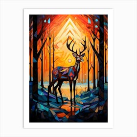 Deer Abstract Pop Art 5 Art Print