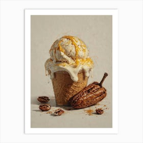 Ice Cream And Pecans Art Print