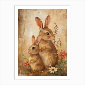 Kitsch Bunny Illustration 2 Art Print