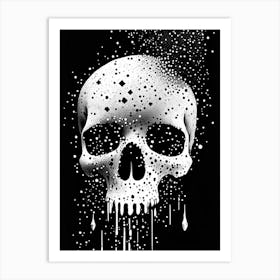 Skull With Splatter Effects 1 Doodle Art Print