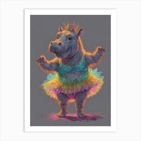 Princess Hippo Art Print