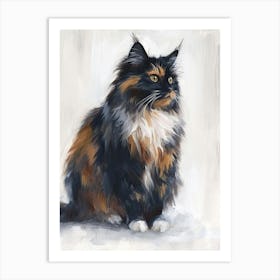 Norwegian Forest Cat Painting 2 Art Print