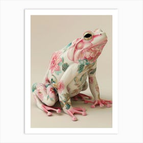 Frog With Flowers Art Print