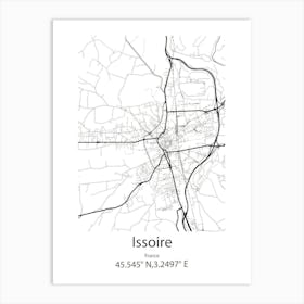 Issoire,France Minimalist Map Art Print