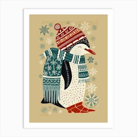 Penguin In Winter Art Print