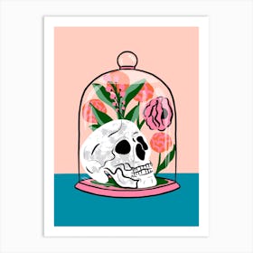 Skull Terrarium with flowers Art Print