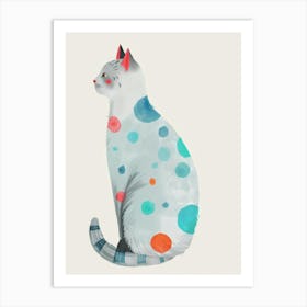 Polka Dot Cat 4 Art Print