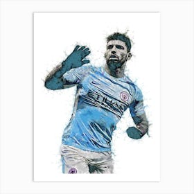 Sergio Aguero Colorful Art Print