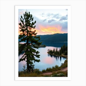 Sunset At Lake Tahoe Art Print