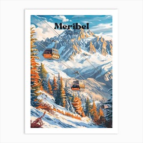 Meribel Ski Resort French Alps Travel Art Illustration Art Print