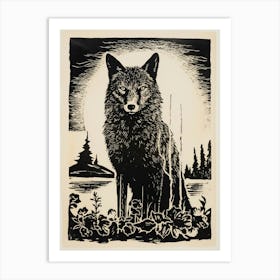 Kenai Peninsula Wolf Tarot Card 3 Art Print