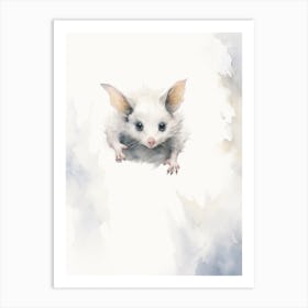 Light Watercolor Painting Of A Acrobatic Possum 2 Art Print