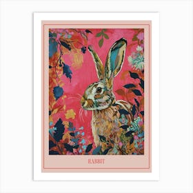 Floral Animal Painting Rabbit 3 Poster Art Print