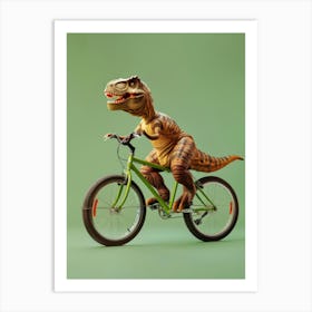 Dinosaur Riding A Bike 1 Art Print