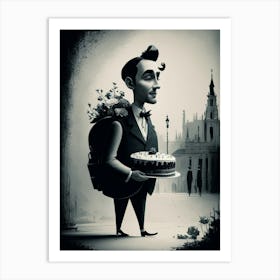 Man With A Cake Art Print