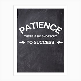 Patience There Is No Shortcut To Success Art Print