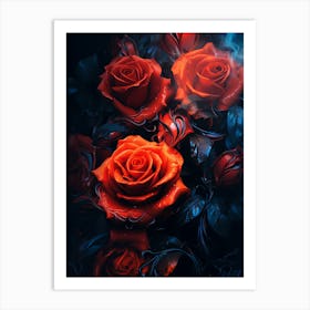 Red Roses Wallpaper Art Print