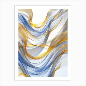 Abstract Blue And Gold 13 Art Print