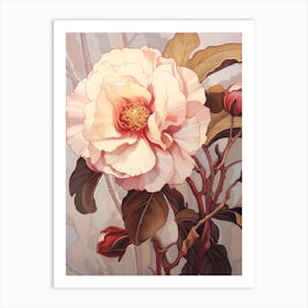 Floral Illustration Camellia Art Print