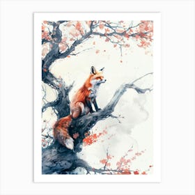 Fox In The Tree 1 Art Print