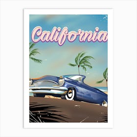 California retro car travel poster Art Print