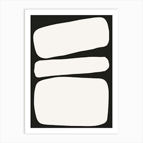 Abstract Bauhaus Shapes 3 B&W Art Print