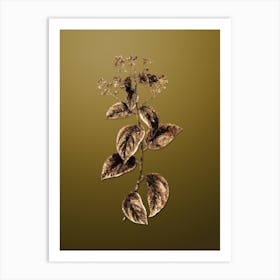 Gold Botanical New Jersey Tea on Dune Yellow Art Print