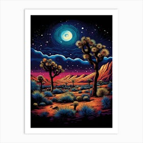Joshua Tree At Night, Nat Viga Style (4) Art Print